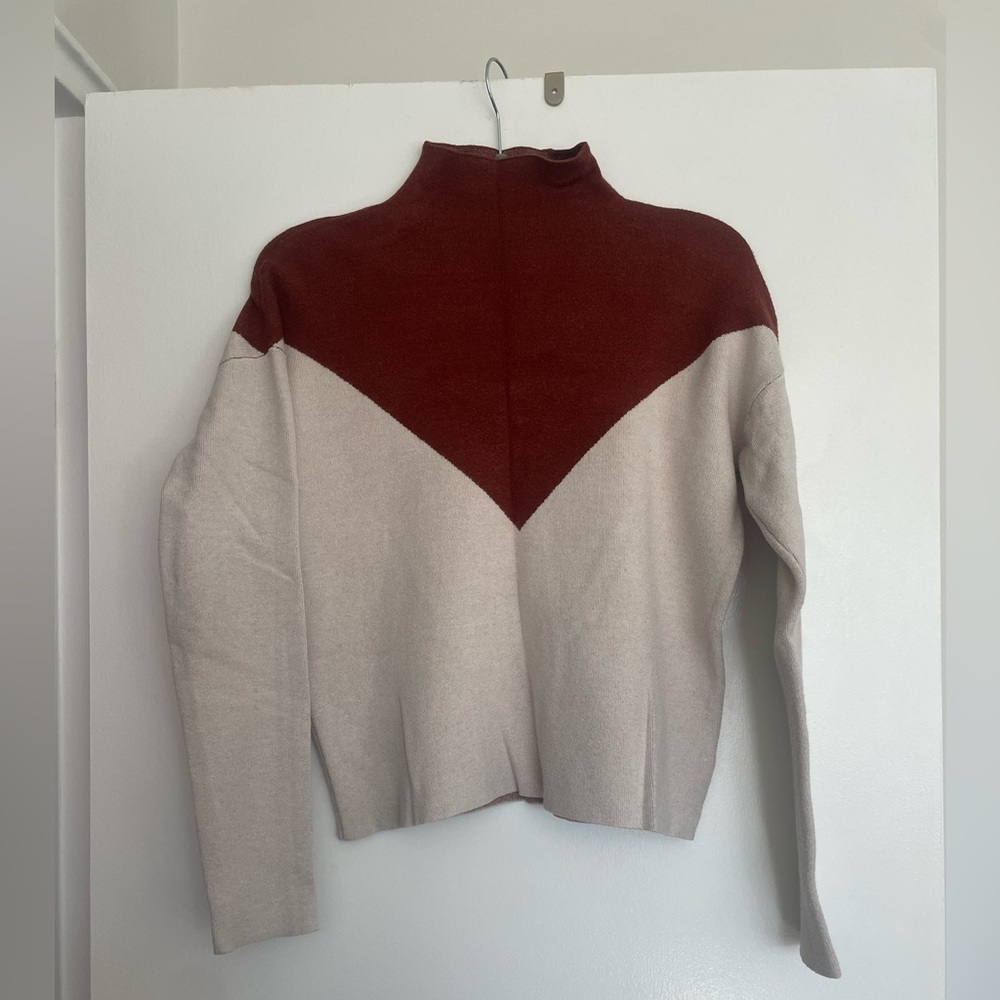 Colorblock Cynthia Rowley Mock Neck Sweater